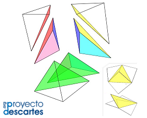 Partición no prismática de un cubo en seis pirámides triangulares equivalentes