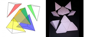 Partición de un cubo en pirámides de base cuadrada