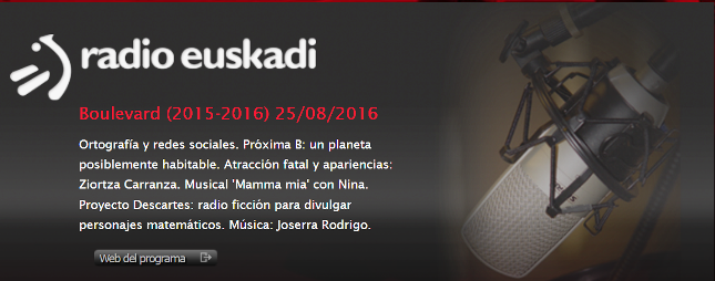 Radio Euskadi. Programa Boulevard del 25 agosto