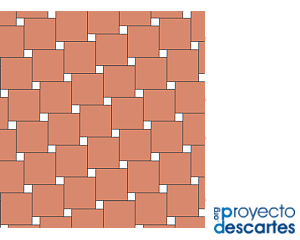 Mosaico con cuadrados de dos tamaños distintos
