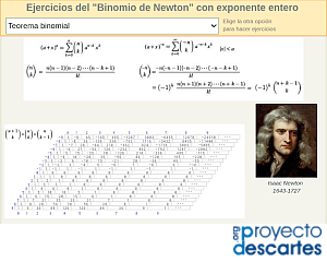 ejercicios binomio de Newton exponente entero