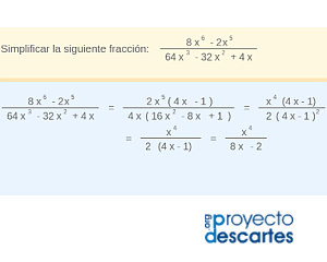 Simplificación fracciones algebraicas
