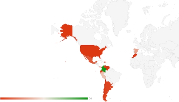 Participantes de tres continentes y trece países