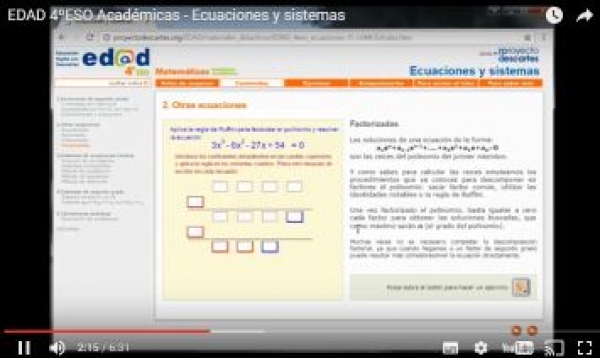 EDAD 4ºESO Académicas - Ecuaciones y sistemas