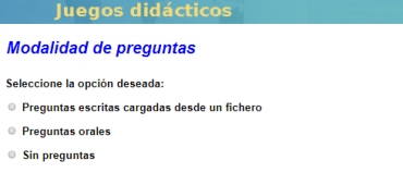 Modalidades de introducción de preguntas en los juegos del Proyecto AJDA