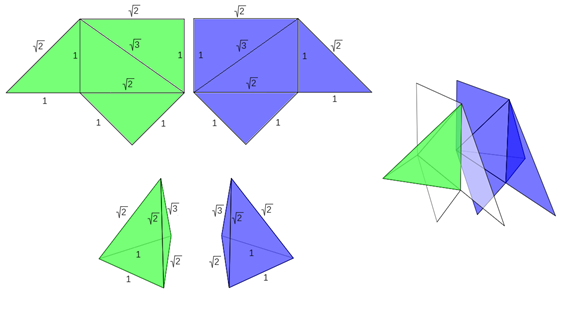 Pirámidse triangulares tipo X