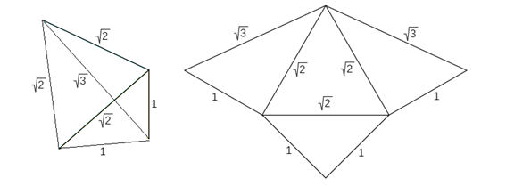 Pirámide triangular tipo Z
