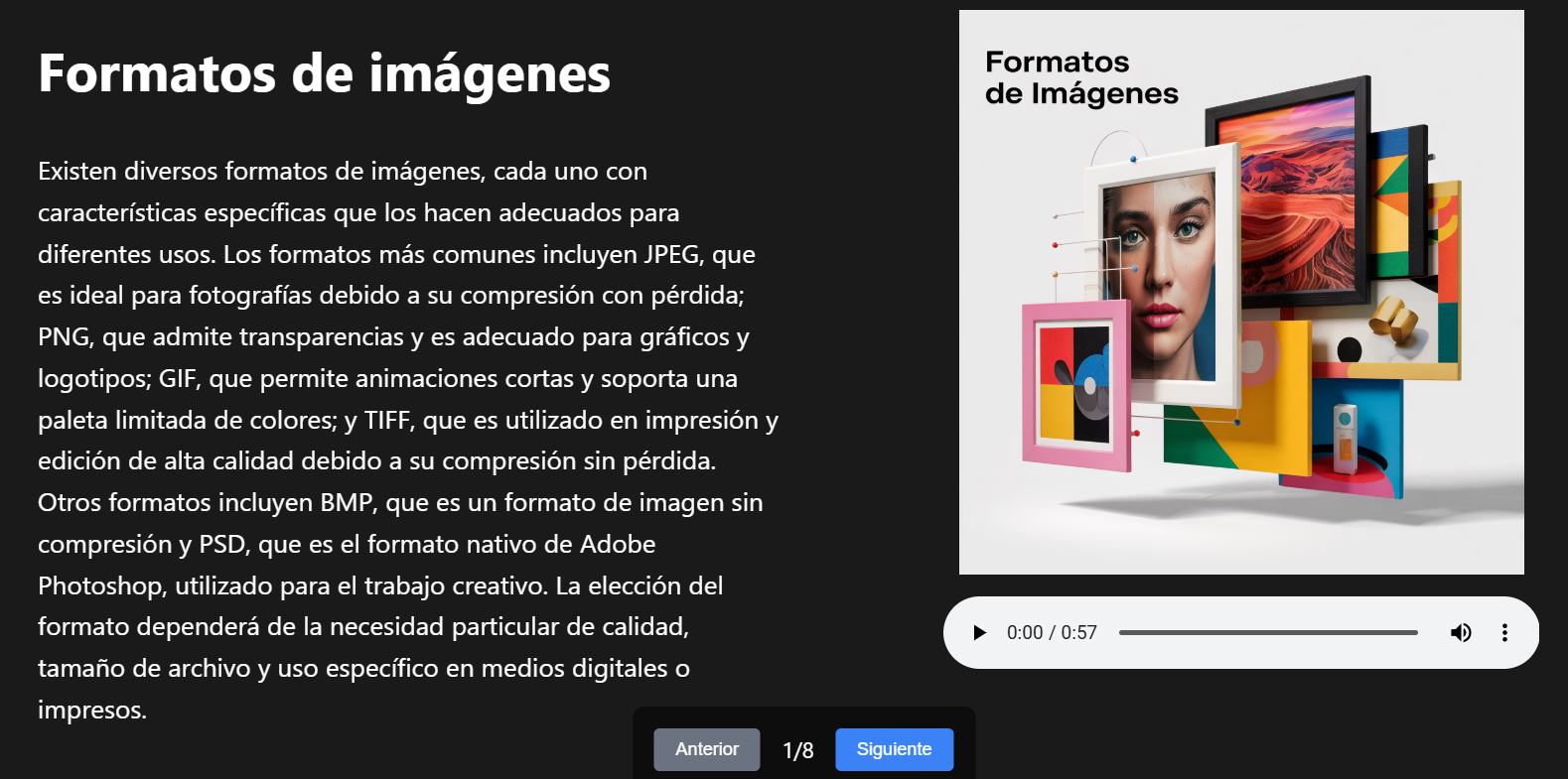 Formatos de imagen.