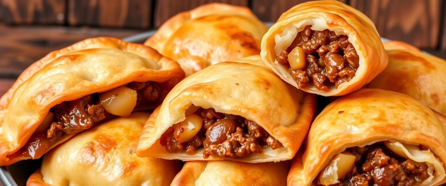 Empanadas: pasteles fritos rellenos de carne y papa