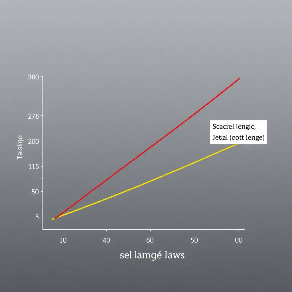 Una gráfica que muestra la relación entre el tamaño del modelo, los datos de entrenamiento y el rendimiento, destacando la importancia del scaling laws.