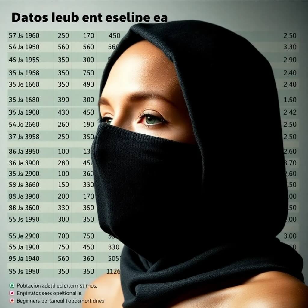 Una imagen de un conjunto de datos con una máscara que cubre parte de ella, simbolizando datos de entrenamiento no revelados y sesgos potenciales.
