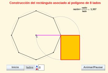 Animación de rectángulos asociados a polígonos regulares