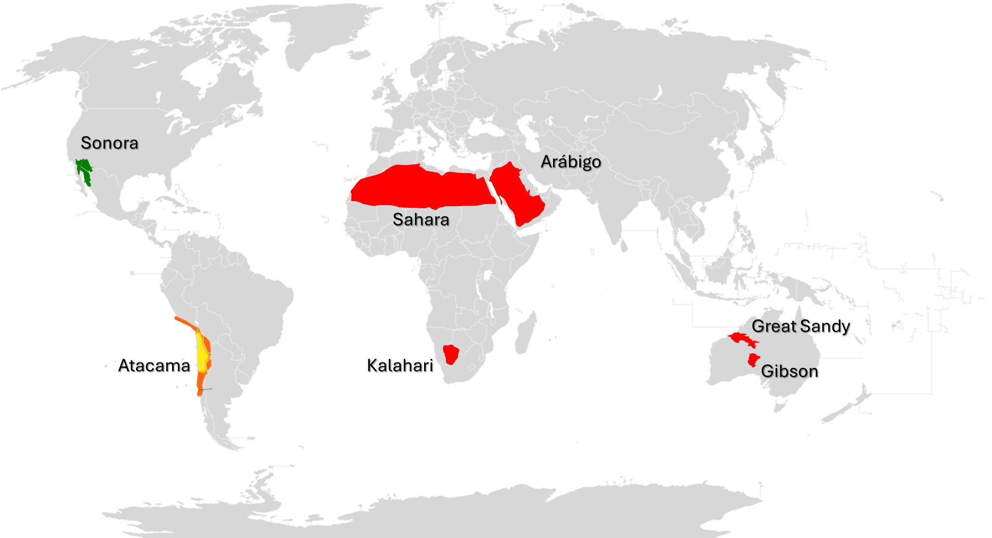 ÃšbicaciÃ³n geogrÃ¡fica de los desierto cÃ¡lidos