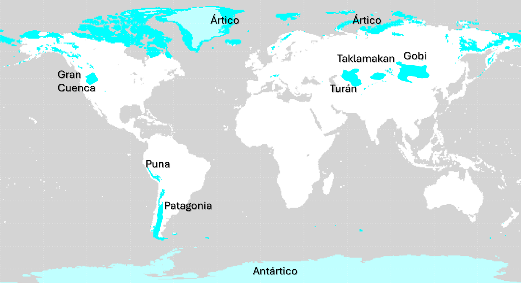 DistribuciÃ³n geogrÃ¡fica de los desiertos frÃ­os