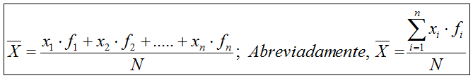 Formula para calcular la media aritmética