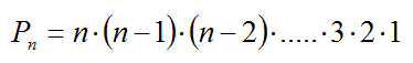 Fórmula para la permutación ordinaria de n elementos
