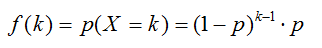 Función de probabilidad de distribución geométrica