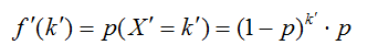 Función de probabilidad de distribución geométrica en otra versión