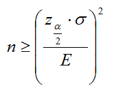 Fórmula tamaño mínimo para estimación de media con desviación conocida