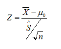 Fórmula estadístico de contraste para media con desviación típica desconocida