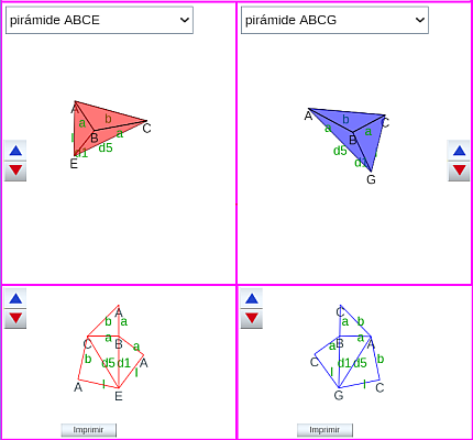 Partición de un prisma triangular oblicuo procedente de un ortoedro en pirámides triangulares. Desarrollos caso 3.