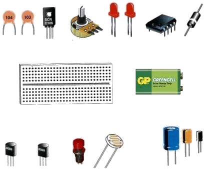 Condensadores electrolíticos de muchos colores y tamaños fondo blanco  conceptos de componentes electrónicos