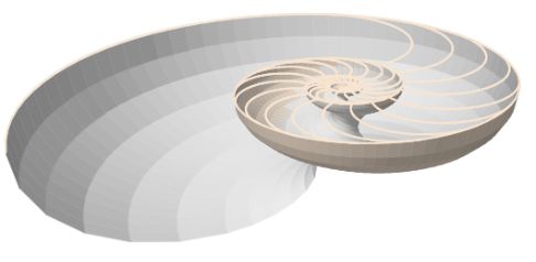 Sección Nautilus modelo teórico 3D