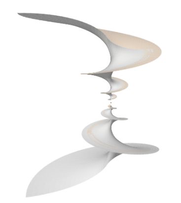 Modelo teórico umbilical del Nautilus 3D con arcos elípticos